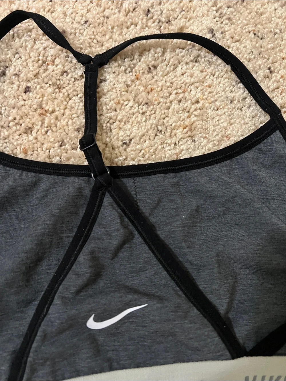 Nike Dark Gray & Black Racerback Sports Bralette
